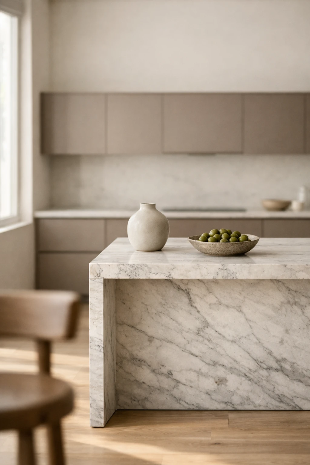 Sleek modern Italian kitchen with flat panel cabinets